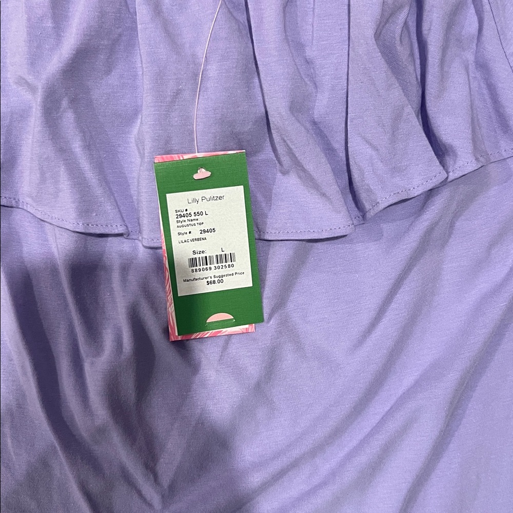 Lilly Pulitzer Lavender Off-Shoulder Ruffle Top - Picture 2 of 3